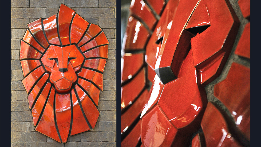 Ornament ceramiczny na ekspozycji targowej King Klinker