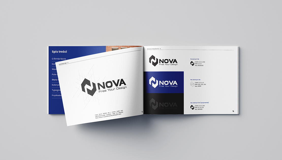 Identyfikacja wizualna - księga znaku Nova