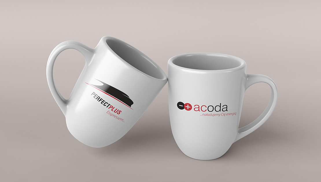 Kubek z nadrukiem Perfect Plus i Acoda
