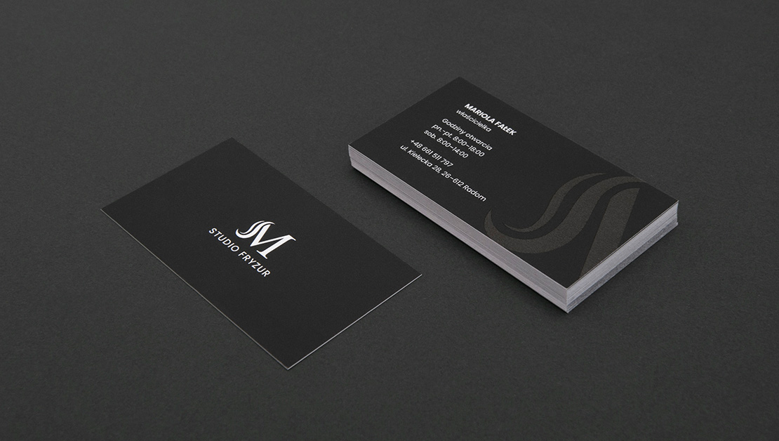 Identyfikacja wizualna - wizytówki Studio Fryzur M