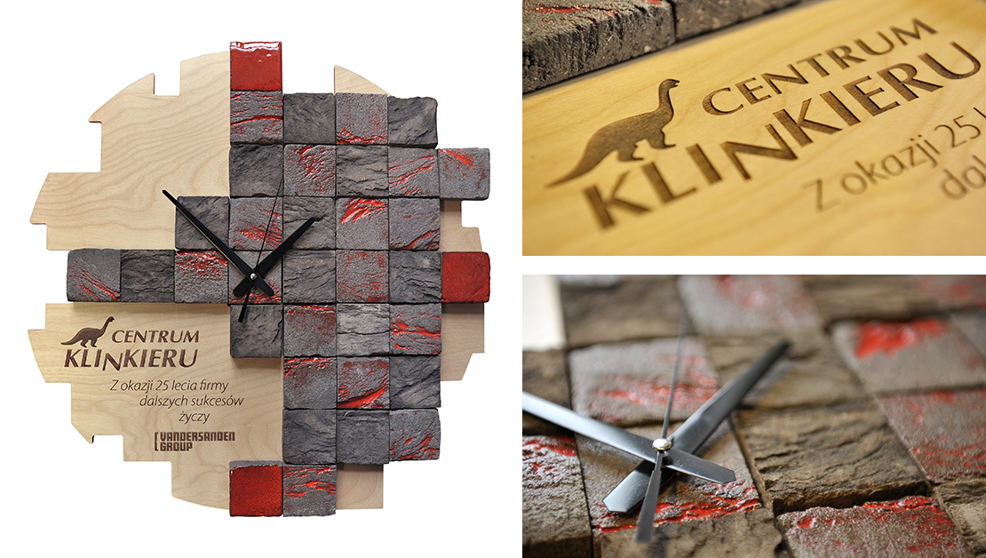 Zegar - prezent z okazji 25-lecia firmy Centrum Klinkieru